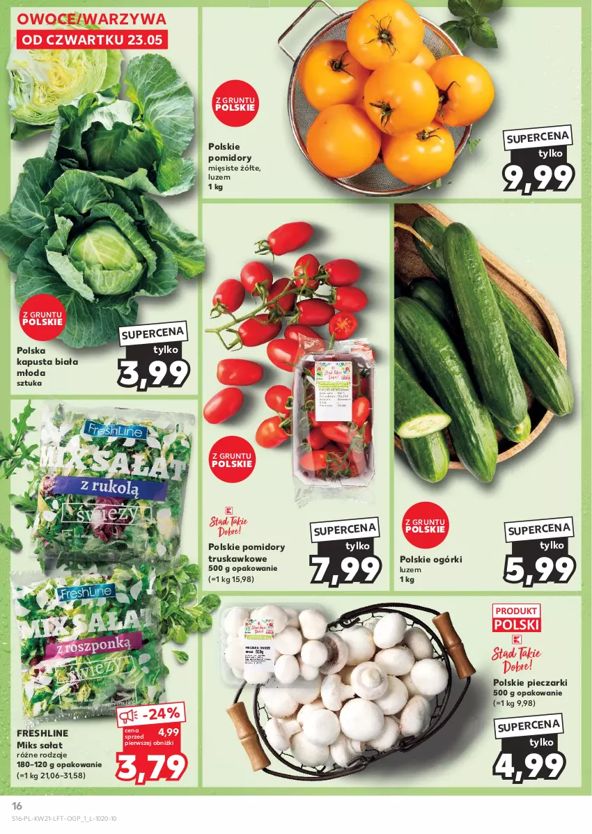 Gazetka promocyjna Kaufland - Gazetka tygodnia - ważna 23.05 do 28.05.2024 - strona 16 - produkty: Grunt, Owoce, Piec, Pomidory, Sałat, Warzywa