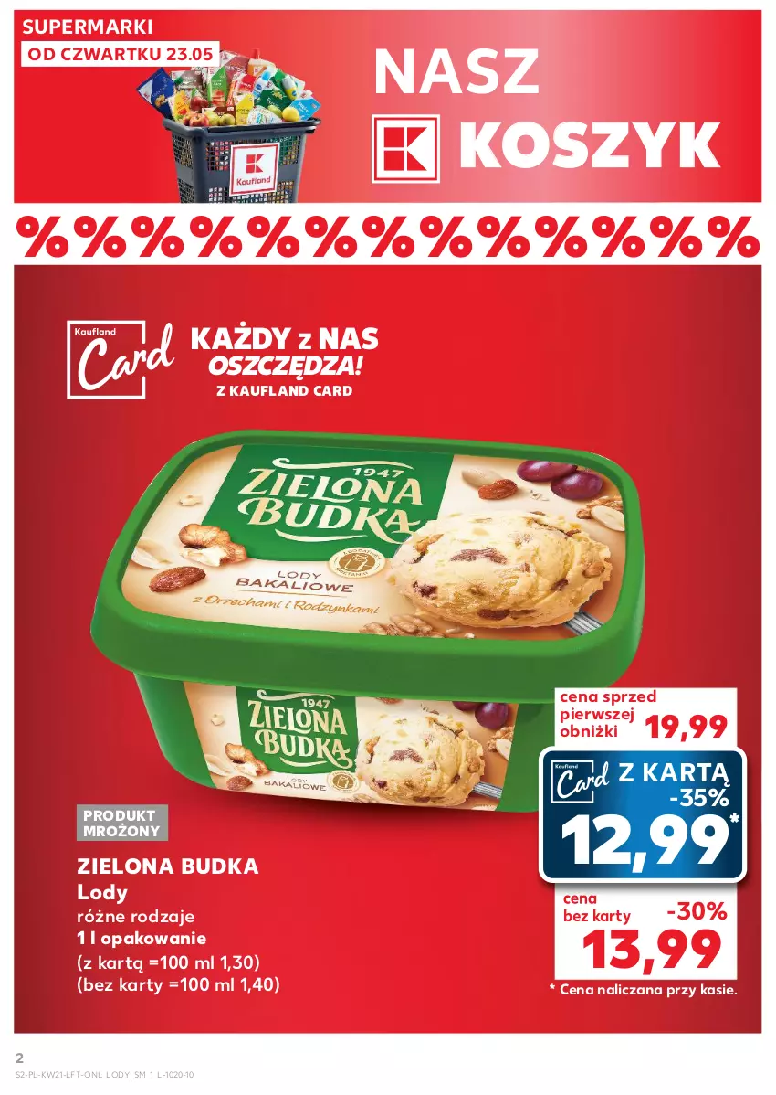 Gazetka promocyjna Kaufland - Gazetka tygodnia - ważna 23.05 do 28.05.2024 - strona 2 - produkty: Kosz, Lody, Zielona Budka