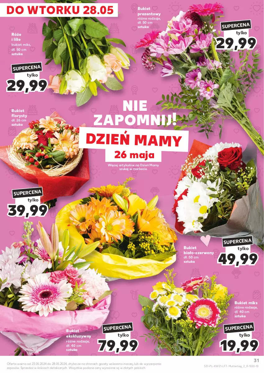 Gazetka promocyjna Kaufland - Gazetka tygodnia - ważna 23.05 do 28.05.2024 - strona 31 - produkty: Bukiet