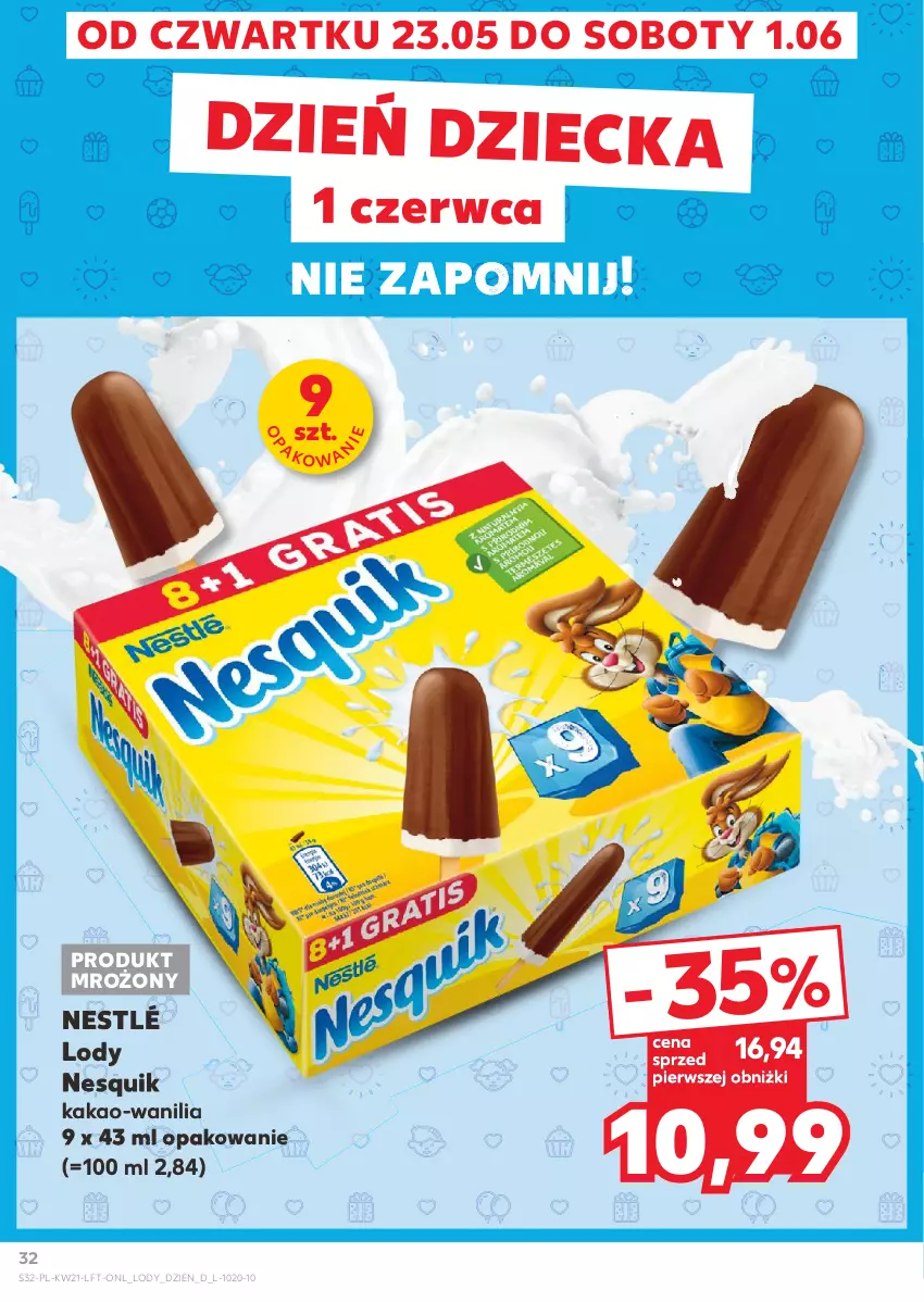 Gazetka promocyjna Kaufland - Gazetka tygodnia - ważna 23.05 do 28.05.2024 - strona 32 - produkty: Kakao, Lody, Nesquik, Nestlé