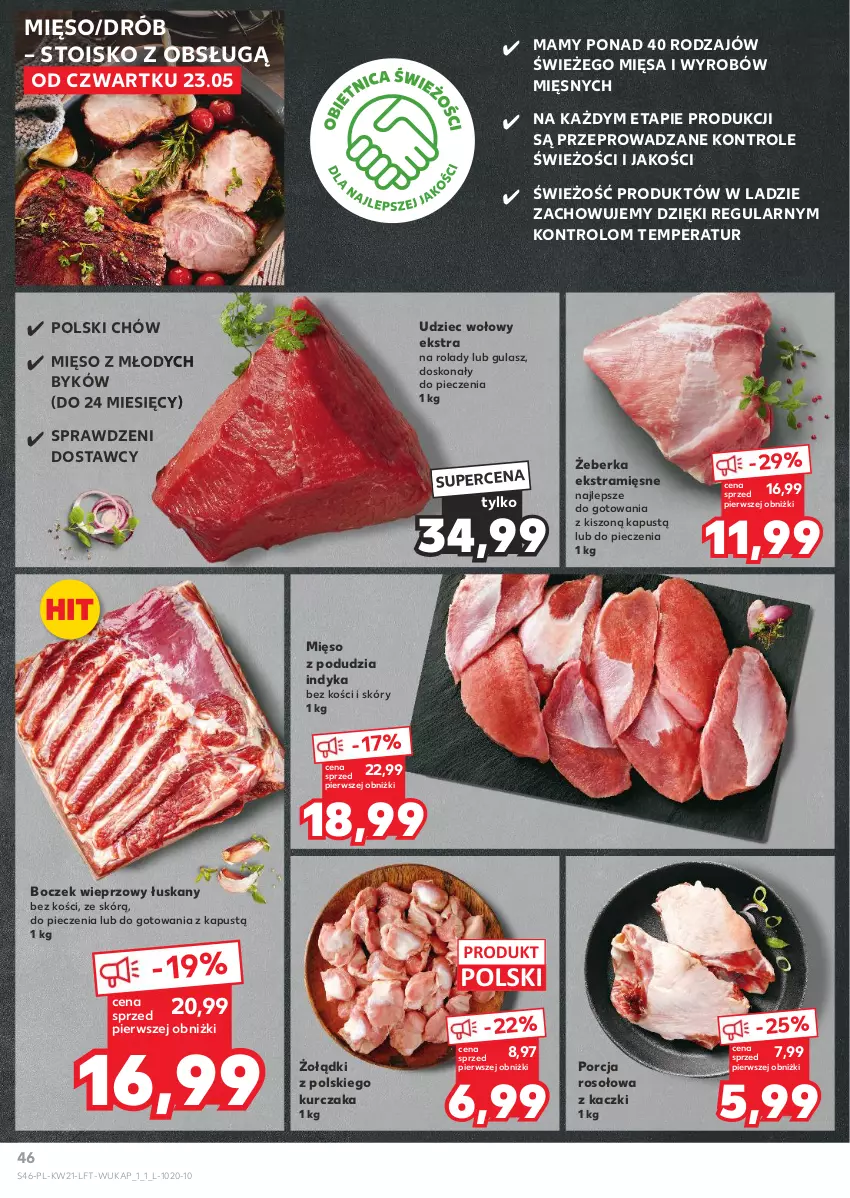 Gazetka promocyjna Kaufland - Gazetka tygodnia - ważna 23.05 do 28.05.2024 - strona 46 - produkty: Boczek, Boczek wieprzowy, Drób, Kapustą, Kurczak, Mięso, Piec, Por, Udziec wołowy