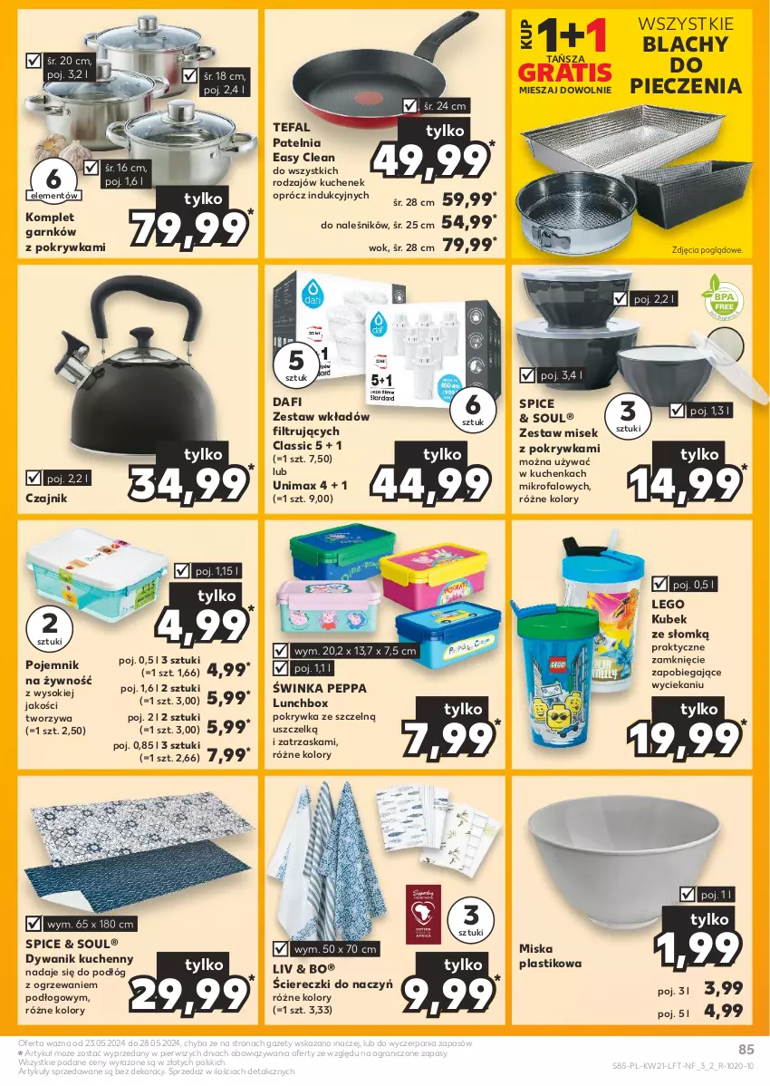 Gazetka promocyjna Kaufland - Gazetka tygodnia - ważna 23.05 do 28.05.2024 - strona 85 - produkty: Czajnik, Dywan, Dywanik, Fa, Gra, Inka, Kubek, LEGO, Miska, Ogrzewanie, Patelnia, Piec, Pojemnik, Sok, Tefal