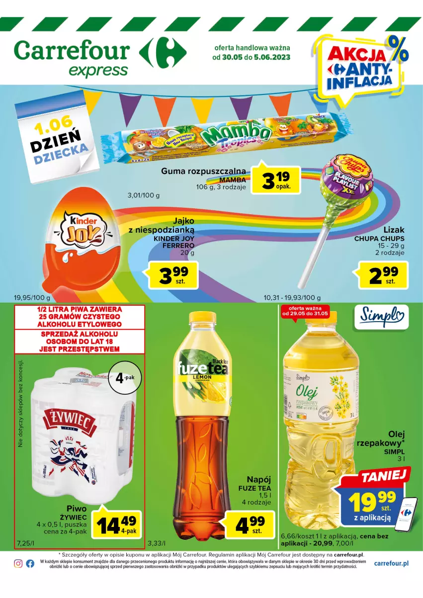 Gazetka promocyjna Carrefour - Gazetka Express - ważna 30.05 do 05.06.2023 - strona 2 - produkty: Chupa Chups, Gra, Kosz, LG, Napój, Olej, Piwa, Piwo, Ser