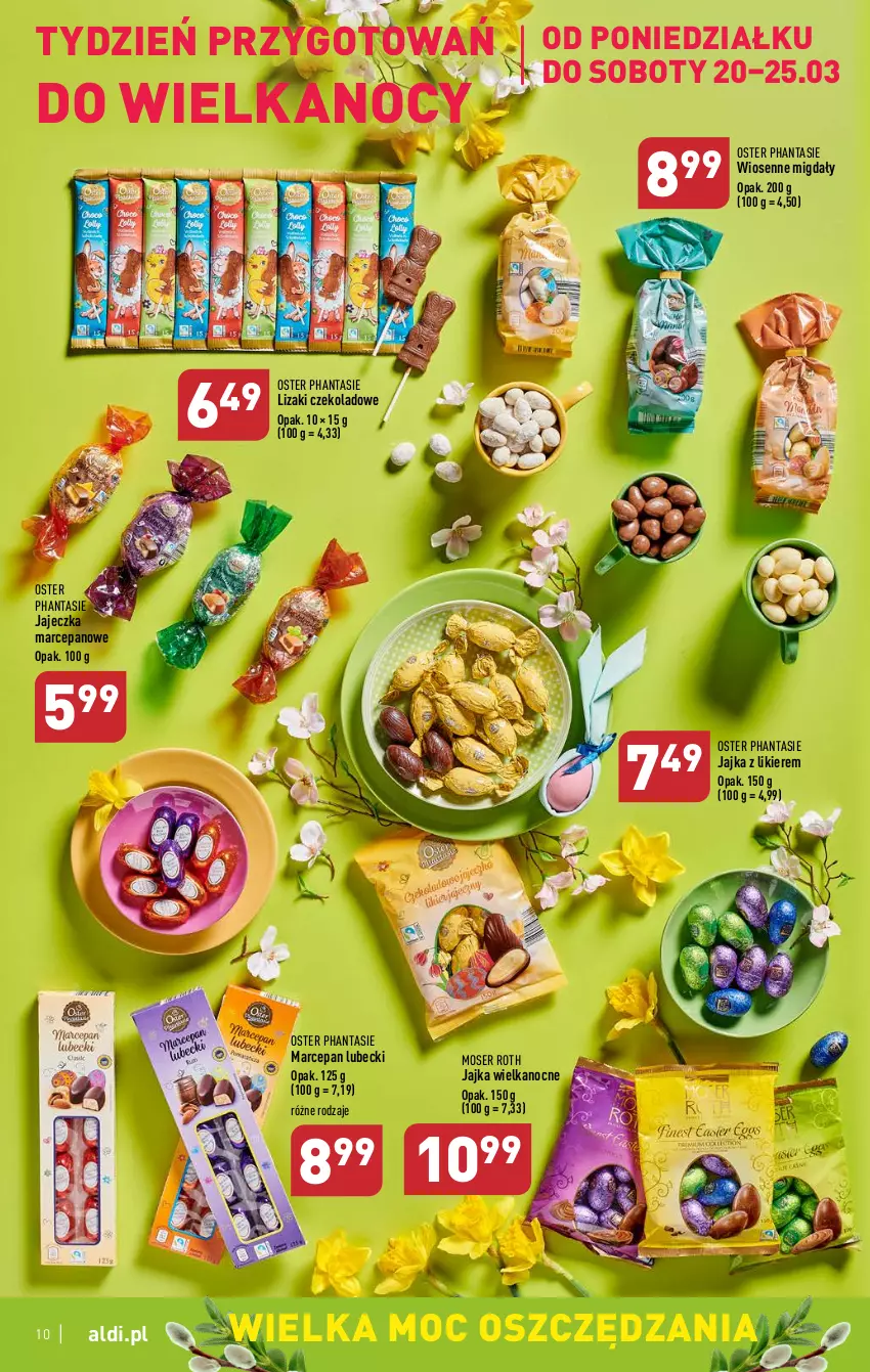 Gazetka promocyjna Aldi - Pełen katalog - ważna 20.03 do 25.03.2023 - strona 10 - produkty: Likier, Lizaki, Lizaki czekoladowe, Migdały, Moser Roth, Ser