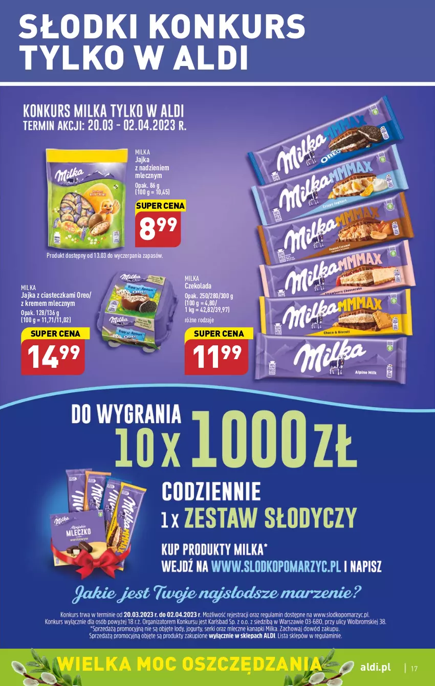 Gazetka promocyjna Aldi - Pełen katalog - ważna 20.03 do 25.03.2023 - strona 17 - produkty: Czekolada, Milka, Oreo