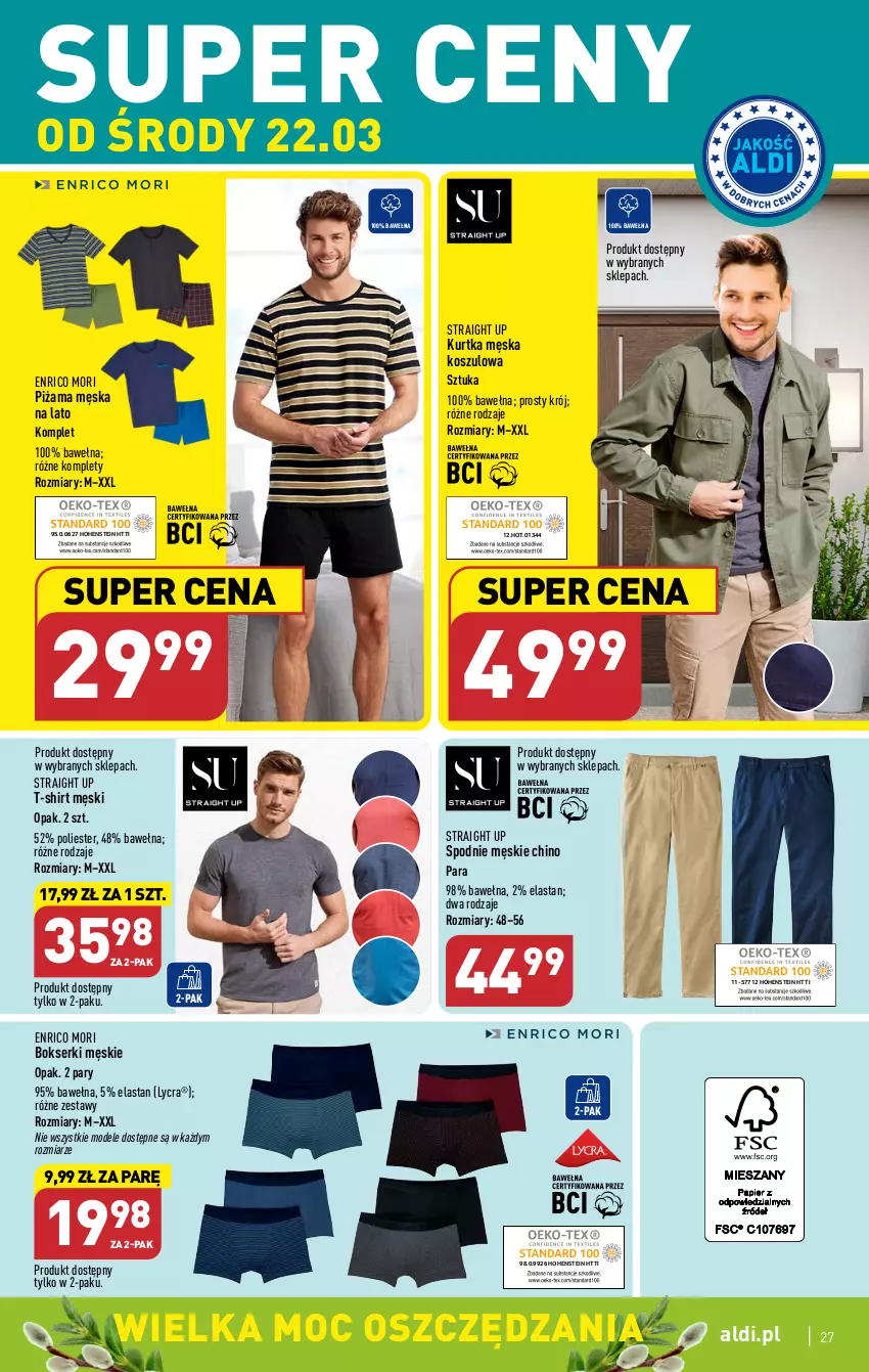 Gazetka promocyjna Aldi - Pełen katalog - ważna 20.03 do 25.03.2023 - strona 27 - produkty: Bokserki, Kosz, Kurtka, Piżama, Ser, Spodnie, T-shirt, Wełna