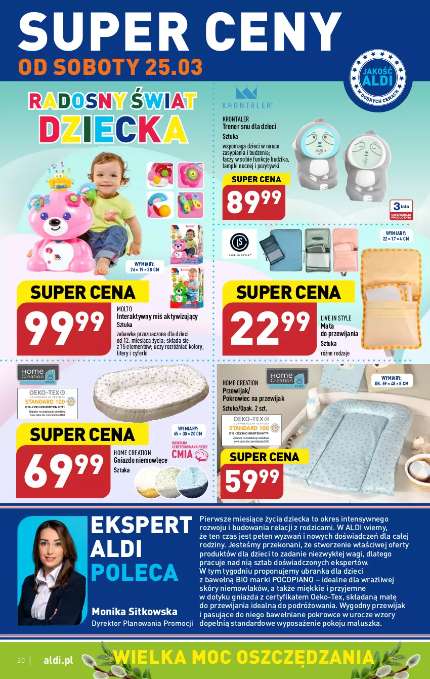 Gazetka promocyjna Aldi - Pełen katalog - ważna 20.03 do 25.03.2023 - strona 30 - produkty: Budzik, Dzieci, Pocopiano, Pokrowiec, Sitko, Tera, Wagi, Zabawka