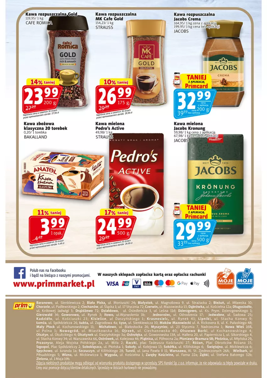 Gazetka promocyjna Prim Market - ważna 22.05 do 28.05.2025 - strona 16 - produkty: Bakalland, Fa, Jacobs, Kawa, Kawa mielona, Kawa rozpuszczalna, Kawa zbożowa, Torebka
