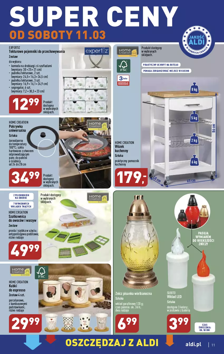 Gazetka promocyjna Aldi - COŚ na przyszły tydzień - ważna 08.03 do 11.03.2023 - strona 11 - produkty: Komoda, Moda, Pojemnik, Por, Szatkownica, Wózek, Znicz