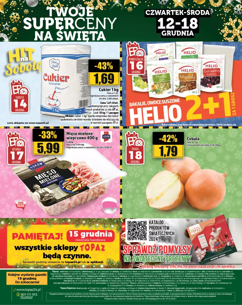 Gazetka promocyjna Topaz - Gazetka - ważna 12.12 do 18.12.2024 - strona 36 - produkty: Cebula, Cukier, Dada, Mięso, Mięso mielone, Olej, Top, Waga