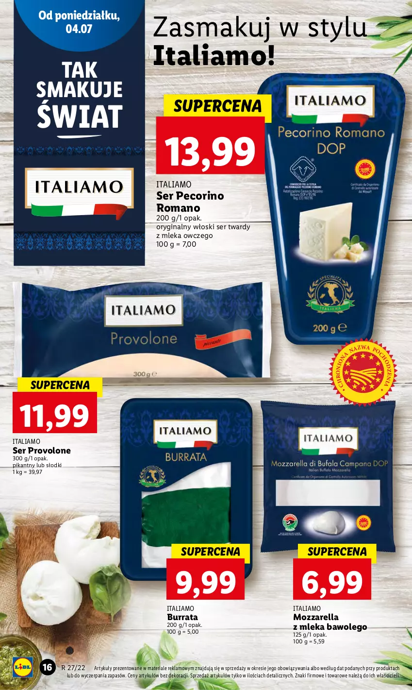 Gazetka promocyjna Lidl - GAZETKA - ważna 04.07 do 06.07.2022 - strona 16 - produkty: Burrata, Gin, LEGO, Mozzarella, Pecorino, Ser