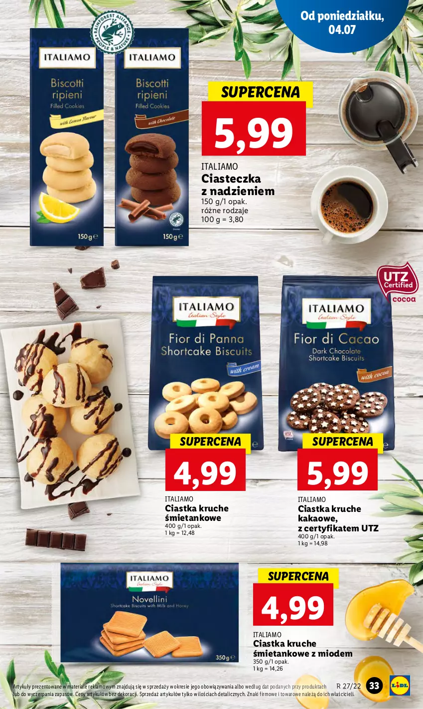 Gazetka promocyjna Lidl - GAZETKA - ważna 04.07 do 06.07.2022 - strona 33 - produkty: Ciastka, Kakao