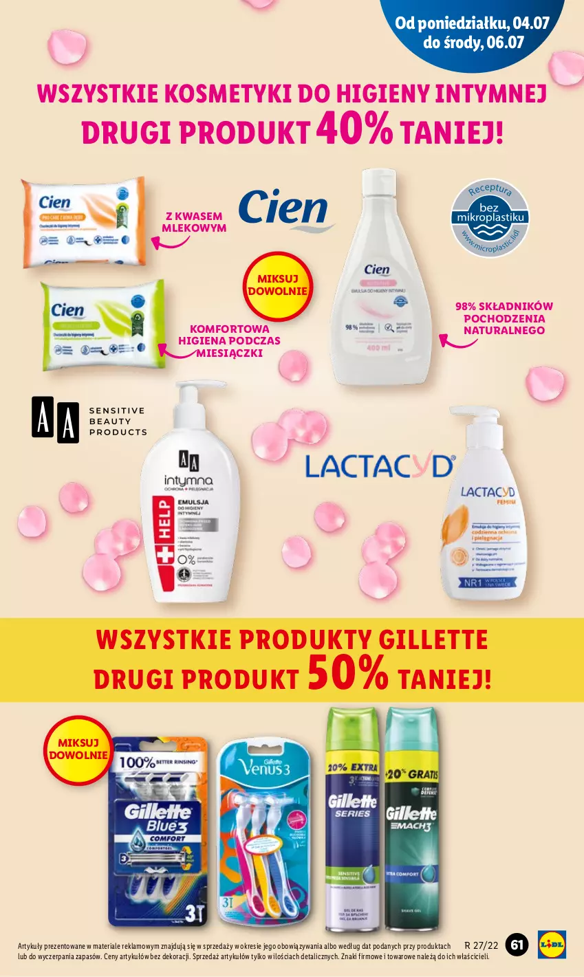 Gazetka promocyjna Lidl - GAZETKA - ważna 04.07 do 06.07.2022 - strona 61 - produkty: Gillette, Mleko