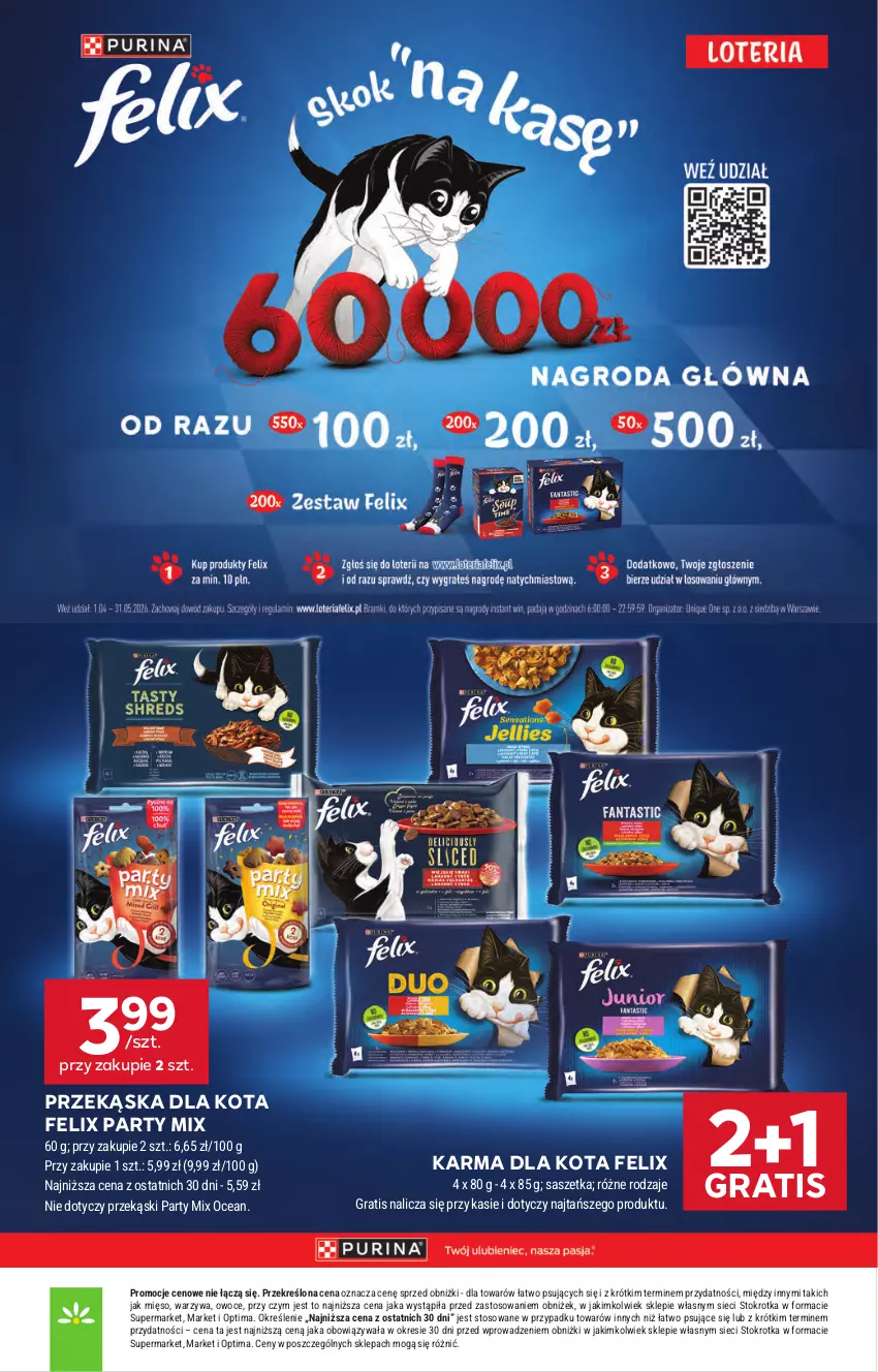 Gazetka promocyjna Stokrotka - Market - ważna 23.04 do 28.04.2026 - strona 43 - produkty: Felix, Gra, Mięso, Optima, Owoce, Warzywa