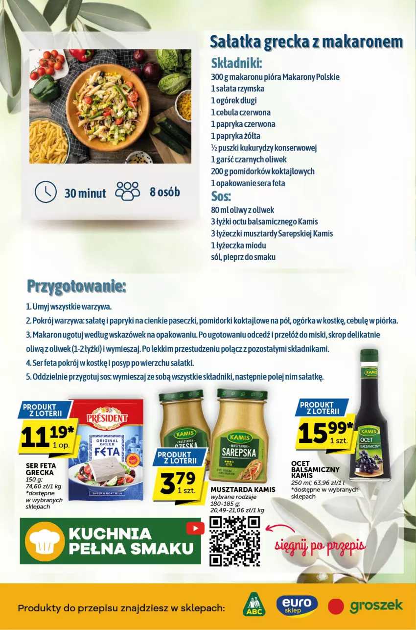 Gazetka promocyjna ABC - ważna 07.03 do 19.03.2024 - strona 2 - produkty: Cebula, Cebula czerwona, Feta, Kamis, Kuchnia, Makaron, Mus, Musztarda, Ocet, Ocet balsamiczny, Ogórek, Olej, Papryka, Papryka czerwona, Papryka żółta, Pieprz, Pomidorki, Sałat, Sałatka, Ser, Sól, Sos, Warzywa