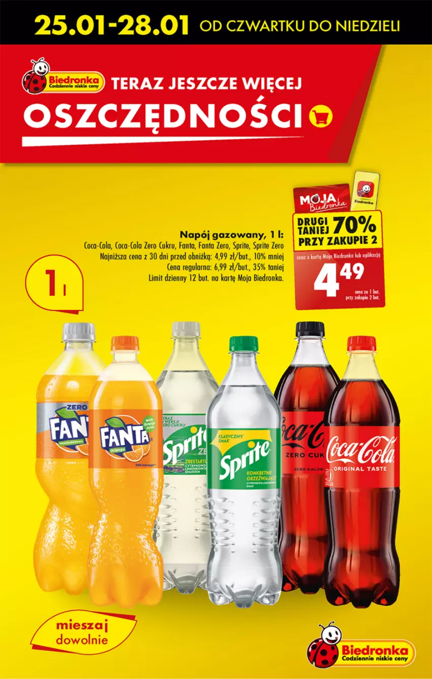 Gazetka promocyjna Biedronka - Od czwartku - ważna 25.01 do 31.01.2024 - strona 13 - produkty: Coca-Cola, Dron, Fa, Fanta, Napój, Napój gazowany, Sprite