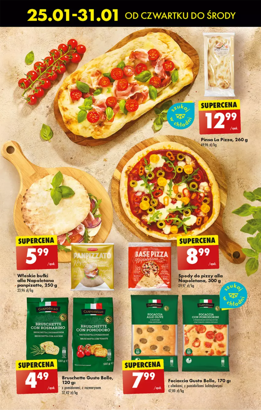 Gazetka promocyjna Biedronka - Od czwartku - ważna 25.01 do 31.01.2024 - strona 49 - produkty: Bell, Bruschette, Fa, Focaccia, LG, Pizza