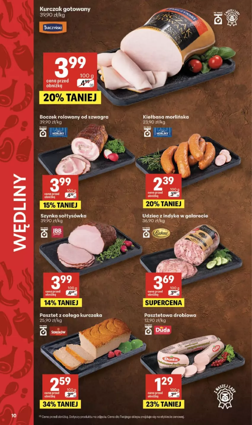 Gazetka promocyjna Delikatesy Centrum - Franczyza DC09 Czwartek - ważna 26.02 do 04.03.2026 - strona 10 - produkty: Boczek, Gala, Gra, Kiełbasa, Kurczak, Kurczak gotowany, Pasztet, Szynka, Udziec z indyka, Udziec z indyka w galarecie