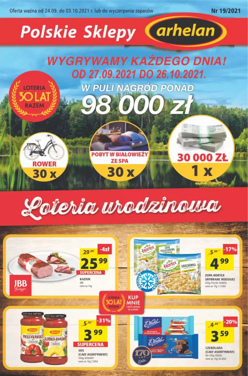 Gazetka promocyjna Arhelan - Gazetka - ważna 24.09 do 03.10.2021 - strona 1 - produkty: Czekolada, Gry, Hortex, Ogród, Sos, Winiary, Zupa