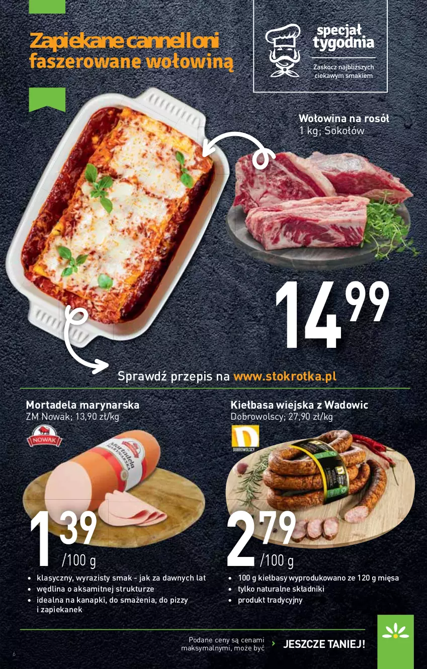 Gazetka promocyjna Stokrotka - Supermarket - ważna 27.05 do 01.06.2021 - strona 6 - produkty: Aksam, Kiełbasa, Kiełbasa wiejska, NOWAK, Rosół, Sok, Sokołów, Wędlina, Wołowina