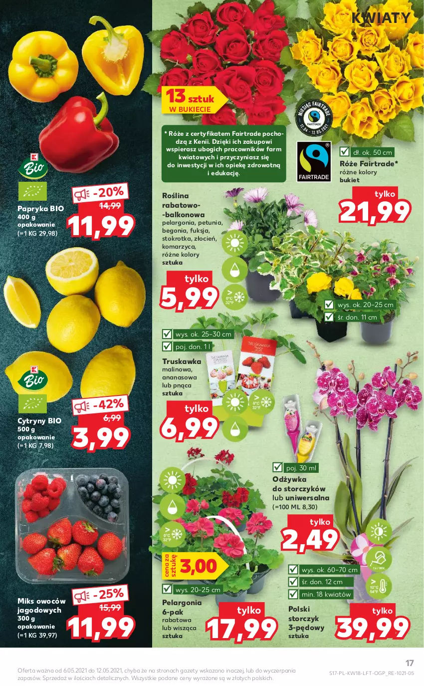 Gazetka promocyjna Kaufland - OFERTA TYGODNIA - ważna 06.05 do 12.05.2021 - strona 17 - produkty: Ananas, Bukiet, Cień, Cytryny, Fa, Odżywka, Papryka, Storczyk