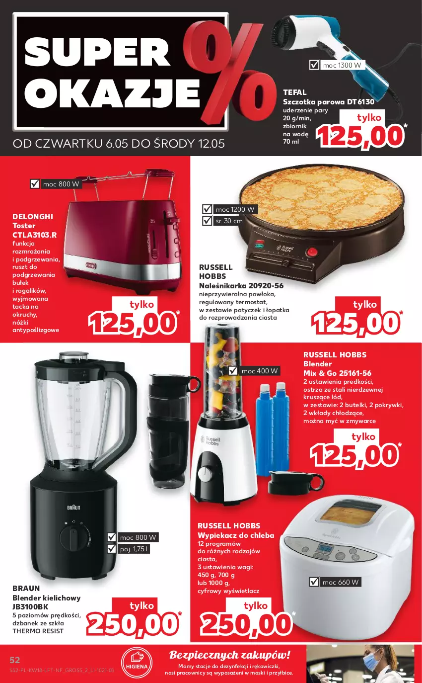 Gazetka promocyjna Kaufland - OFERTA TYGODNIA - ważna 06.05 do 12.05.2021 - strona 52 - produkty: BIC, Blender, Braun, Chleb, Dzbanek, Fa, Gra, Piec, Rogal, Szczotka, Tefal, Termos, Toster, Wagi