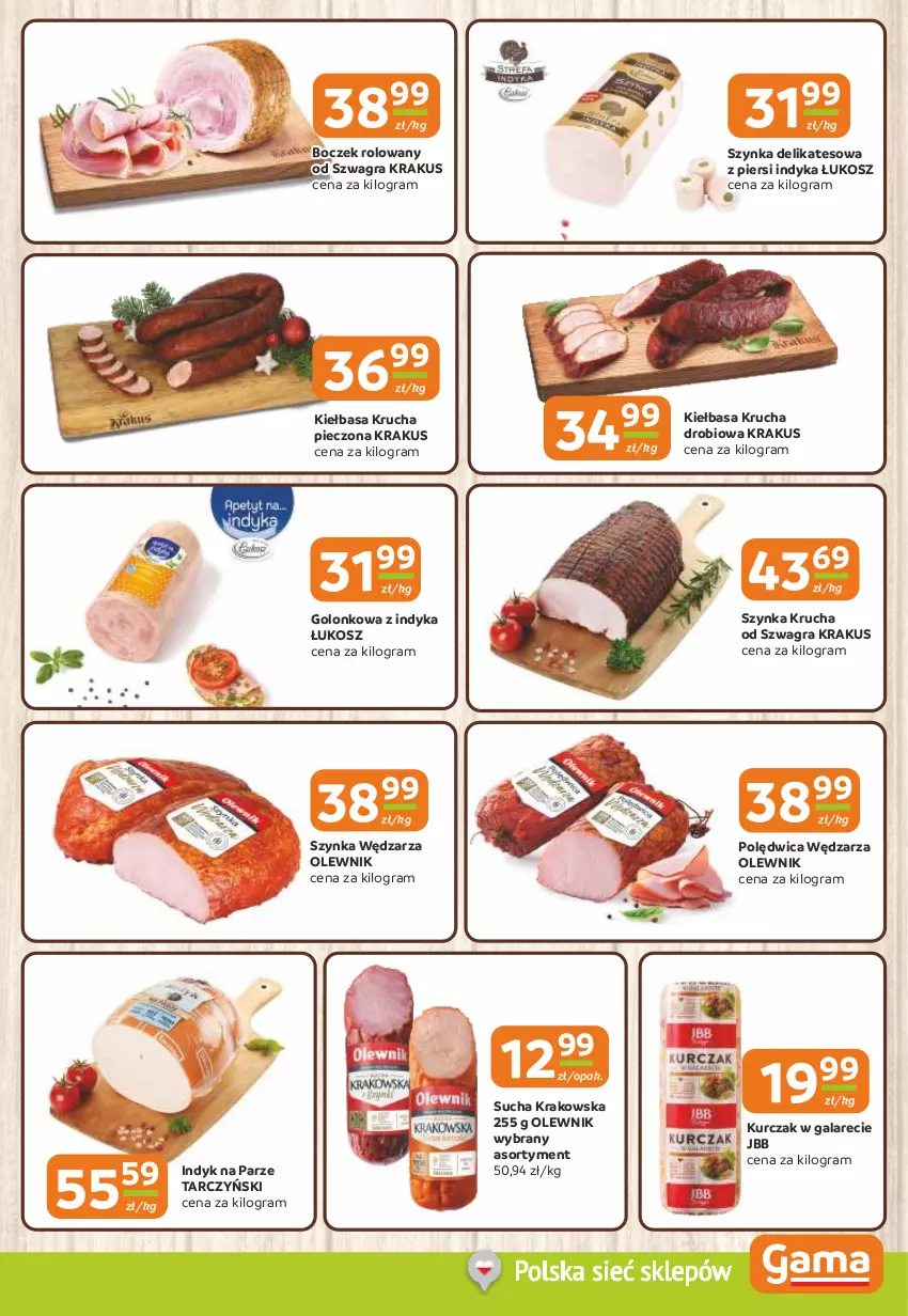 Gazetka promocyjna Gama - Gazetka Gama - ważna 27.02 do 11.03.2025 - strona 3 - produkty: Boczek, Gala, Gra, Kiełbasa, Kiełbasa krucha, Kosz, Krakus, Kurczak, Olewnik, Piec, Polędwica, Szynka, Szynka delikatesowa, Tarczyński