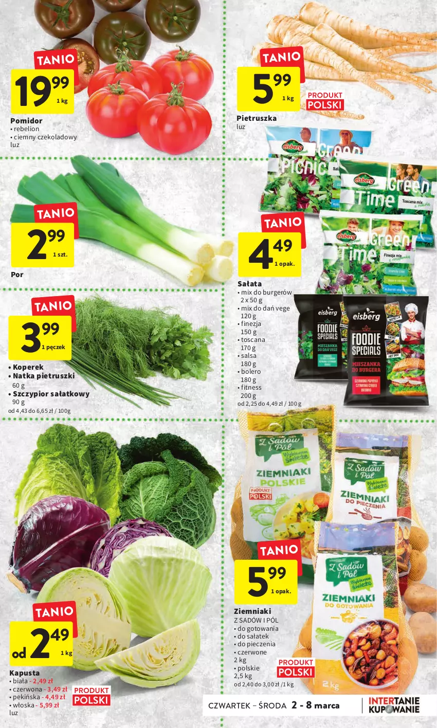 Gazetka promocyjna Intermarche - Gazetka Intermarche - ważna 02.03 do 08.03.2023 - strona 13 - produkty: Burger, Lion, Natka pietruszki, Piec, Pietruszka, Por, Sałat, Salsa, Ziemniaki