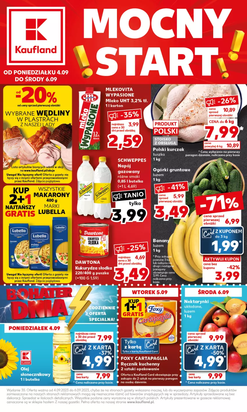 Gazetka promocyjna Kaufland - Mocny Start - ważna 04.09 do 06.09.2023 - strona 1 - produkty: Foxy, Kurczak, LG, Nektar, Olej, Ręcznik, Ręcznik kuchenny, Waga