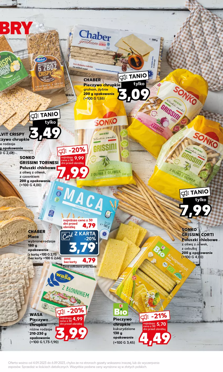 Gazetka promocyjna Kaufland - Mocny Start - ważna 04.09 do 06.09.2023 - strona 13 - produkty: Chleb, Chrupki, Gra, Grissini, Piec, Pieczywo, Sonko