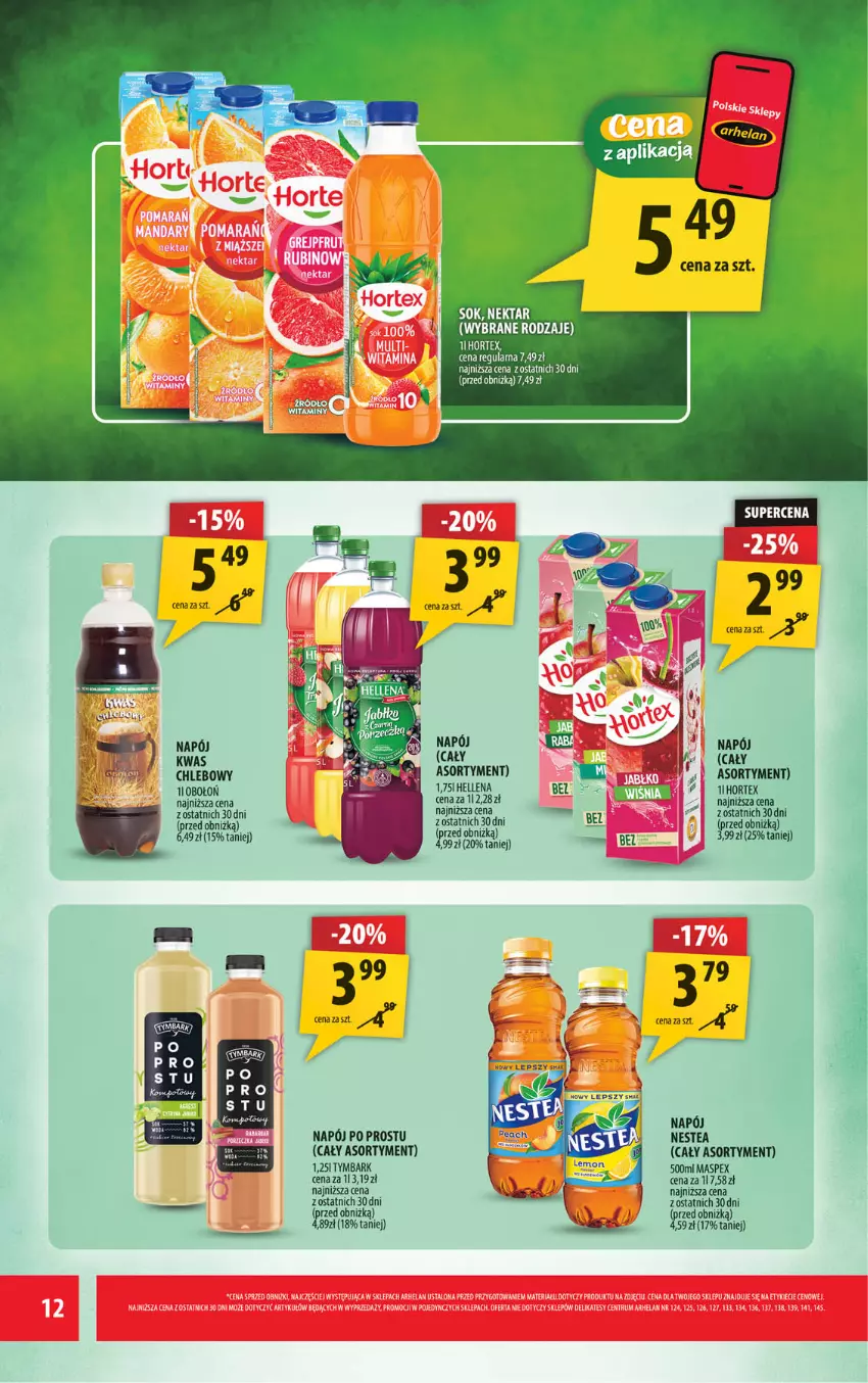 Gazetka promocyjna Arhelan - Gazetka - ważna 31.07 do 09.08.2026 - strona 12 - produkty: Chleb, Hellena, Hortex, Napój, Nestea, Rum, Tymbark