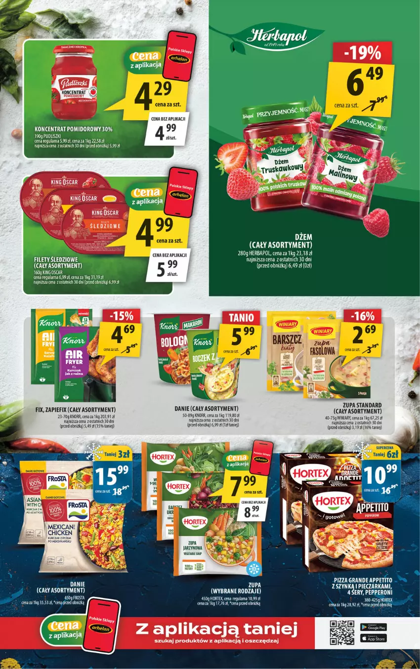 Gazetka promocyjna Arhelan - Gazetka - ważna 31.07 do 09.08.2026 - strona 9 - produkty: Dżem, Fa, Gra, Herbapol, Hortex, Kask, Knorr, Koncentrat pomidorowy, Kurczak, Piec, Pieczarka, Pizza, Pudliszki, Ryż, Ser, Winiary, Zupa