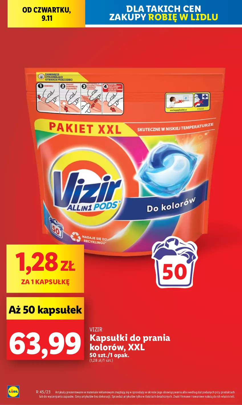 Gazetka promocyjna Lidl - GAZETKA - ważna 09.11 do 10.11.2023 - strona 14 - produkty: Kapsułki do prania, Vizir