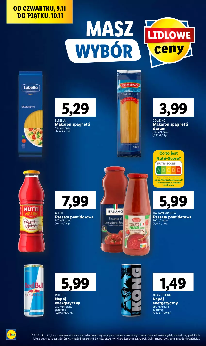 Gazetka promocyjna Lidl - GAZETKA - ważna 09.11 do 10.11.2023 - strona 26 - produkty: Bell, Bella, Lubella, Makaron, Napój, Napój energetyczny, Red Bull, Rum, Spaghetti, Wazon