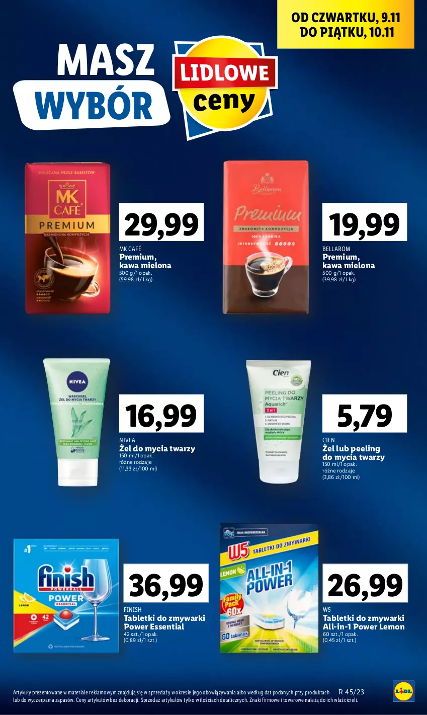 Gazetka promocyjna Lidl - GAZETKA - ważna 09.11 do 10.11.2023 - strona 27 - produkty: Bell, Bella, Finish, Kawa, Kawa mielona, Nivea, Peeling, Tablet, Tabletki do zmywarki, Zmywarki