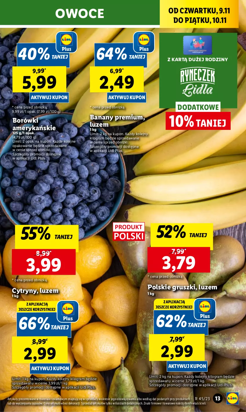 Gazetka promocyjna Lidl - GAZETKA - ważna 09.11 do 10.11.2023 - strona 29 - produkty: Banany, Chleb, Cytryny, Gra, Gruszki, Olej, Owoce, Ser