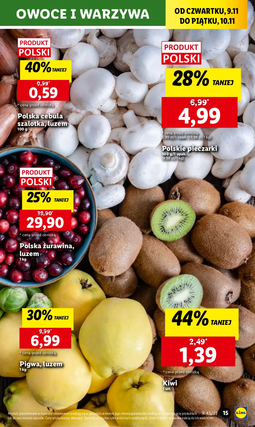 Gazetka promocyjna Lidl - GAZETKA - ważna 09.11 do 10.11.2023 - strona 31 - produkty: Cebula, Cebula szalotka, Kiwi, Owoce, Piec, Szal, Warzywa