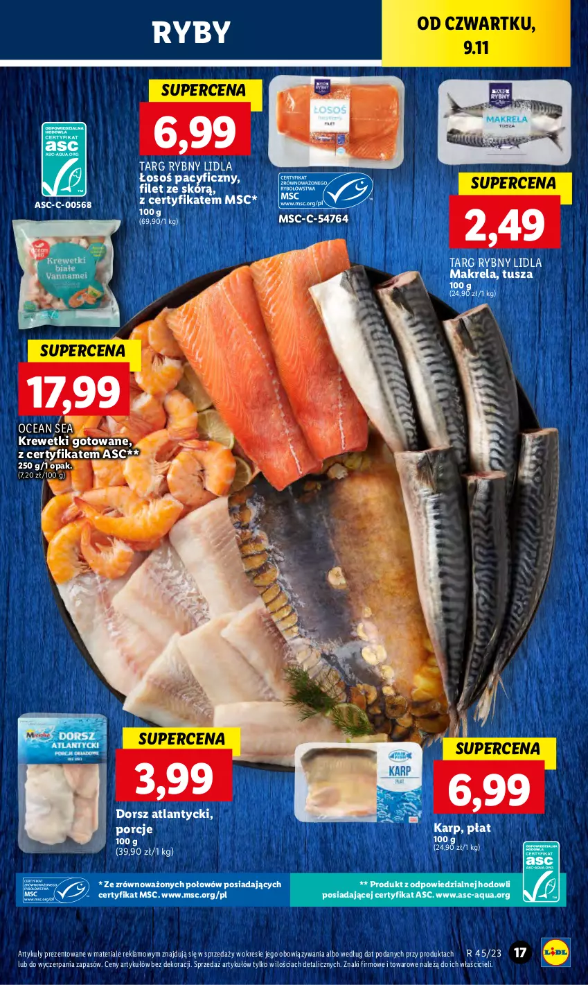 Gazetka promocyjna Lidl - GAZETKA - ważna 09.11 do 10.11.2023 - strona 33 - produkty: Dorsz, Karp, Krewetki, Por, Tusz