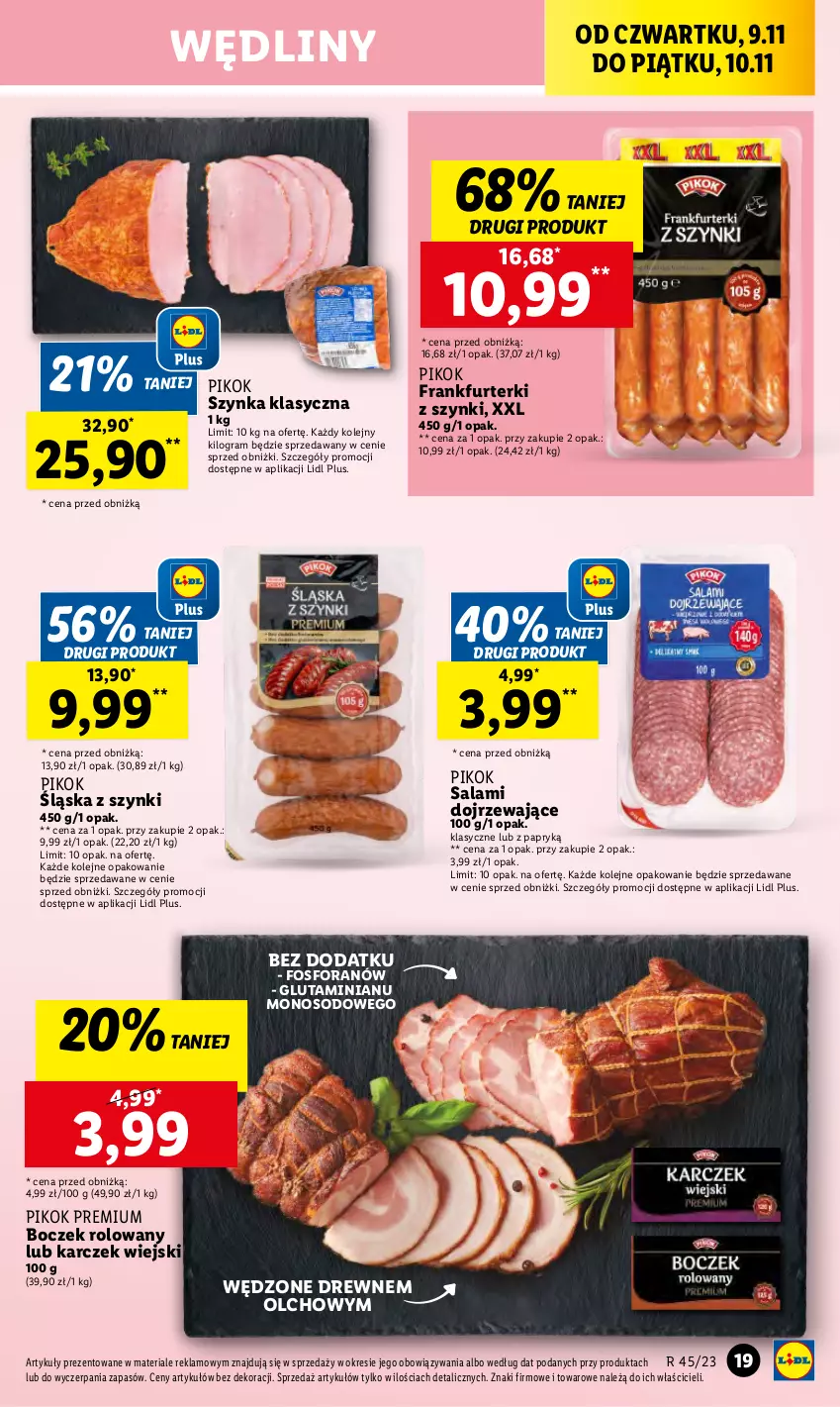 Gazetka promocyjna Lidl - GAZETKA - ważna 09.11 do 10.11.2023 - strona 35 - produkty: Boczek, Frankfurterki, Gra, Olej, PIKOK, Salami, Szynka