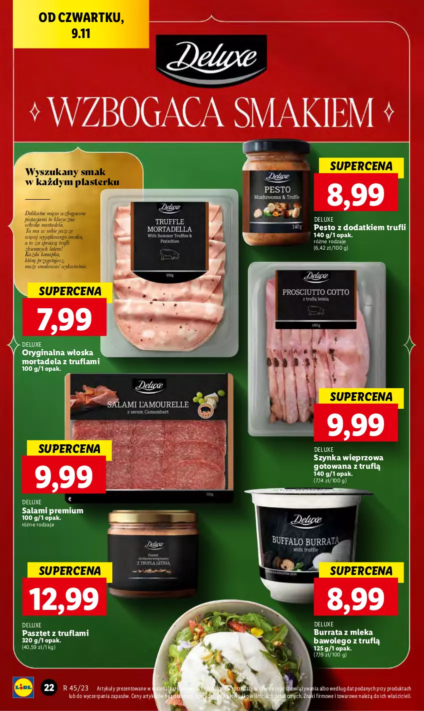 Gazetka promocyjna Lidl - GAZETKA - ważna 09.11 do 10.11.2023 - strona 38 - produkty: Burrata, Gin, LEGO, Mięso, Pasztet, Pesto, Salami, Szynka, Szynka wieprzowa