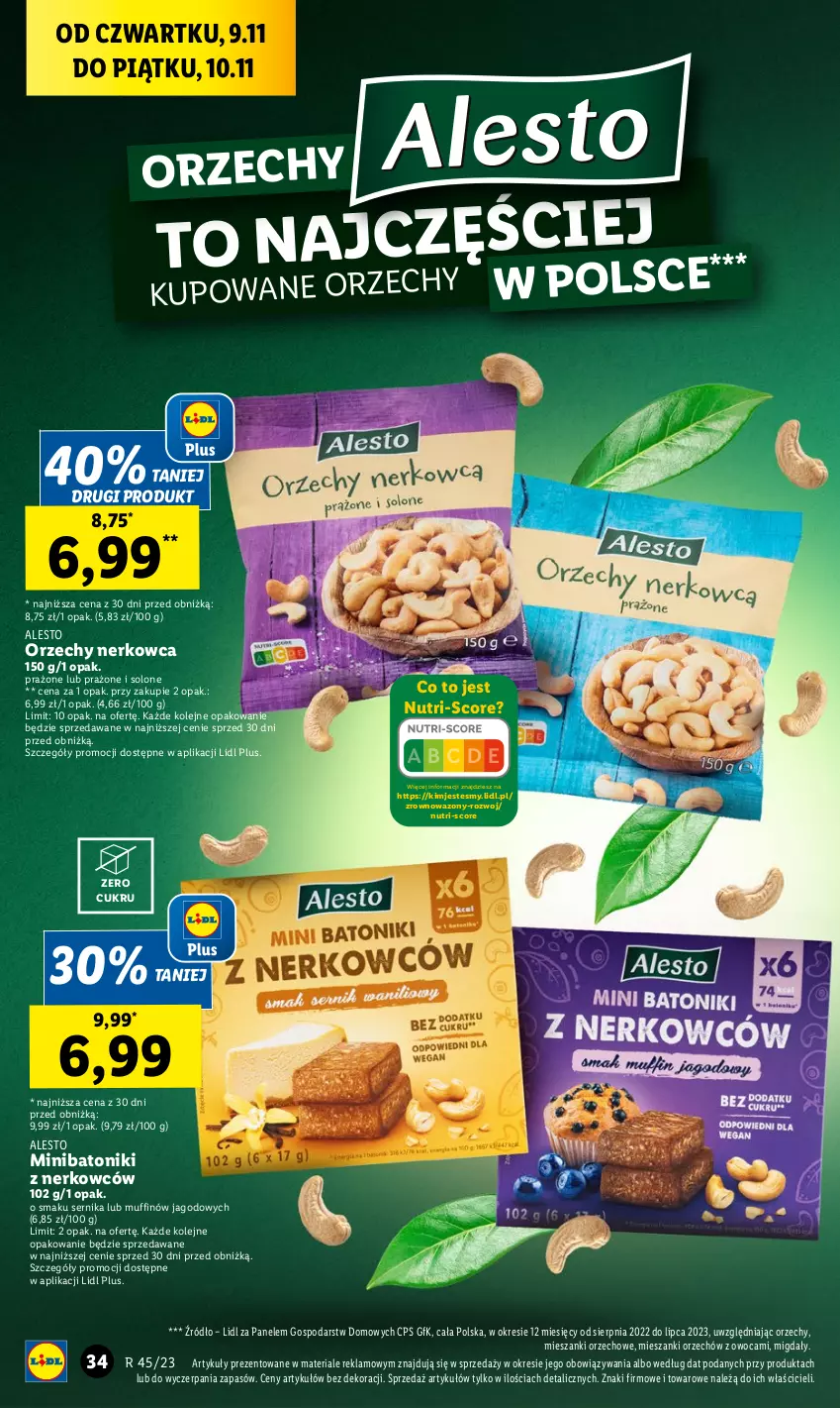 Gazetka promocyjna Lidl - GAZETKA - ważna 09.11 do 10.11.2023 - strona 50 - produkty: Baton, Migdały, Olej, Ser, Tonik, Wazon