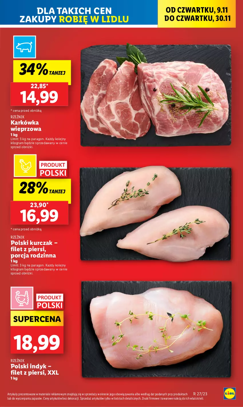 Gazetka promocyjna Lidl - GAZETKA - ważna 09.11 do 10.11.2023 - strona 9 - produkty: Gra, Karkówka wieprzowa, Kurczak, Olej, Por