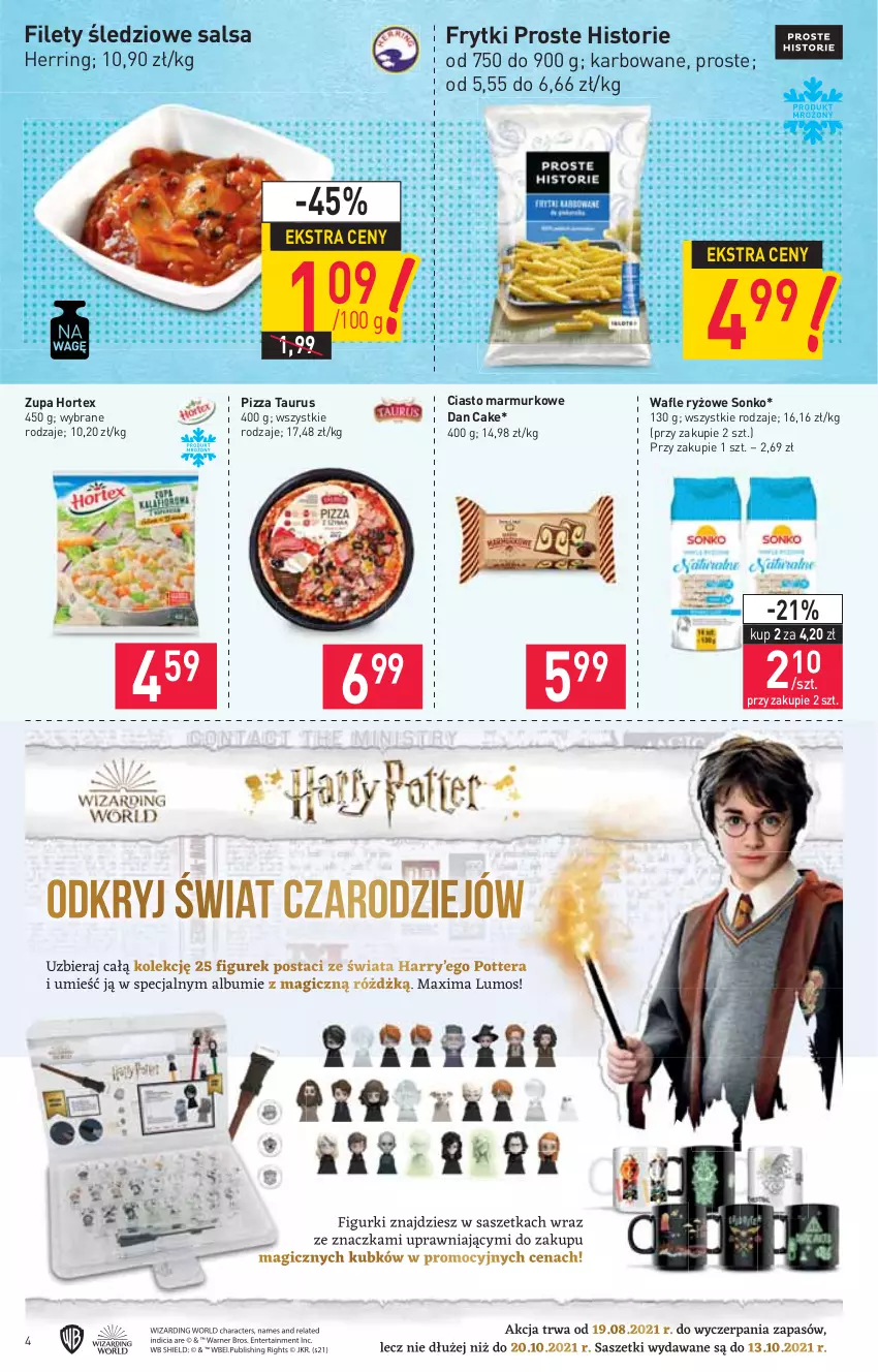 Gazetka promocyjna Stokrotka - Market - ważna 23.09 do 29.09.2021 - strona 4 - produkty: Dan Cake, Frytki, Hortex, Pizza, Ryż, Salsa, Sonko, Wafle, Zupa