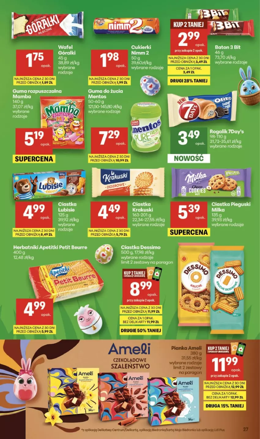 Gazetka promocyjna Delikatesy Centrum - Franczyza DC11 Czwartek - ważna 12.03 do 18.03.2026 - strona 27 - produkty: Ciastka, Guma do żucia, Guma rozpuszczalna, Mamba, Rogal
