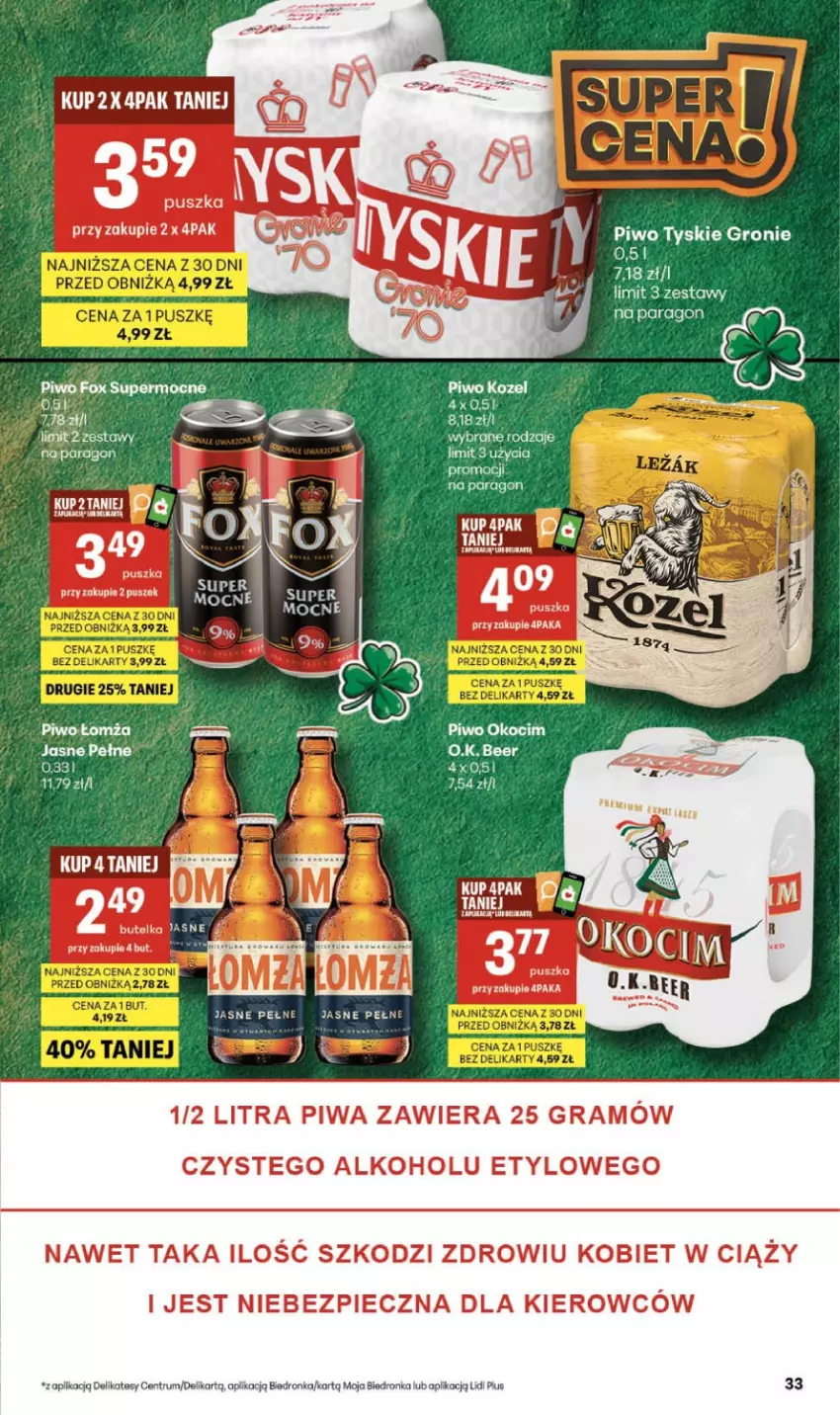 Gazetka promocyjna Delikatesy Centrum - Franczyza DC11 Czwartek - ważna 12.03 do 18.03.2026 - strona 33 - produkty: Dron, Gra, Kozel, Piec, Piwa, Piwo, Rum, Tyskie