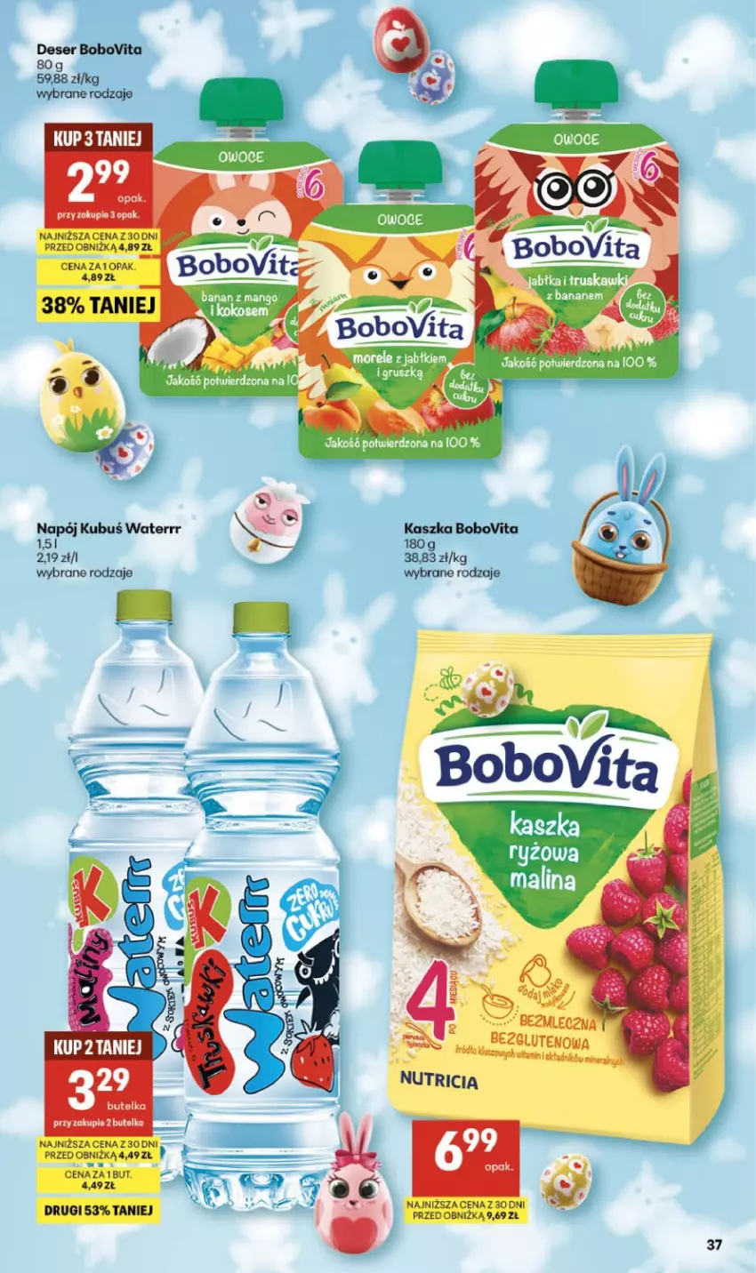 Gazetka promocyjna Delikatesy Centrum - Franczyza DC11 Czwartek - ważna 12.03 do 18.03.2026 - strona 37 - produkty: BoboVita, Deser, Kubuś, Kubuś Waterrr, Napój, Ser