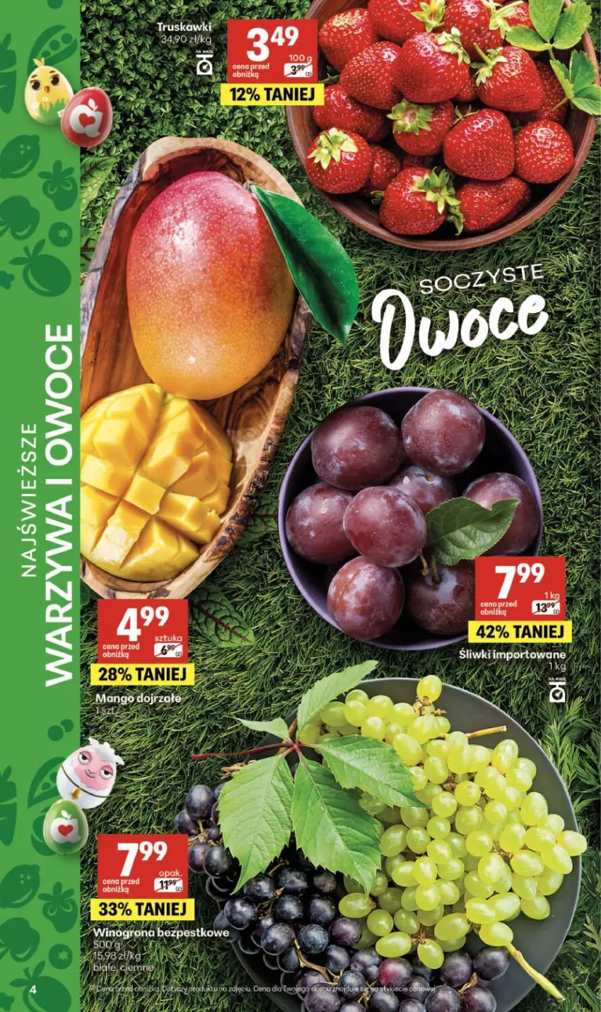 Gazetka promocyjna Delikatesy Centrum - Franczyza DC11 Czwartek - ważna 12.03 do 18.03.2026 - strona 4 - produkty: Fa, Owoce, Por, Truskawki, Warzywa, Warzywa i owoce, Wino, Winogrona, Winogrona bezpestkowe