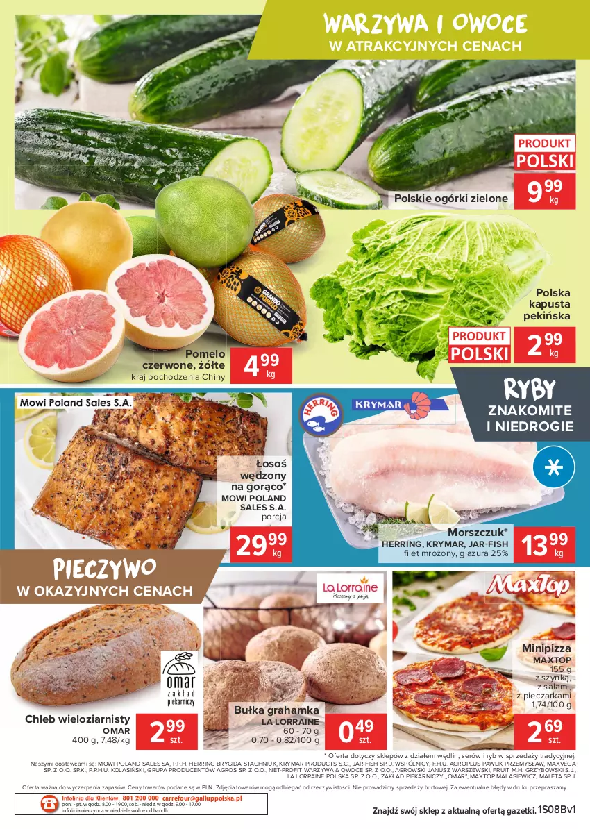 Gazetka promocyjna Carrefour - Gazetka Market - ważna 22.02 do 01.03.2021 - strona 2 - produkty: Bułka, Bułka grahamka, Chleb, Chleb wieloziarnisty, Glazura, Gra, Lazur, Owoce, Piec, Pieczarka, Pieczywo, Pizza, Pomelo, Por, Salami, Ser, Top, Warzywa, Warzywa i owoce