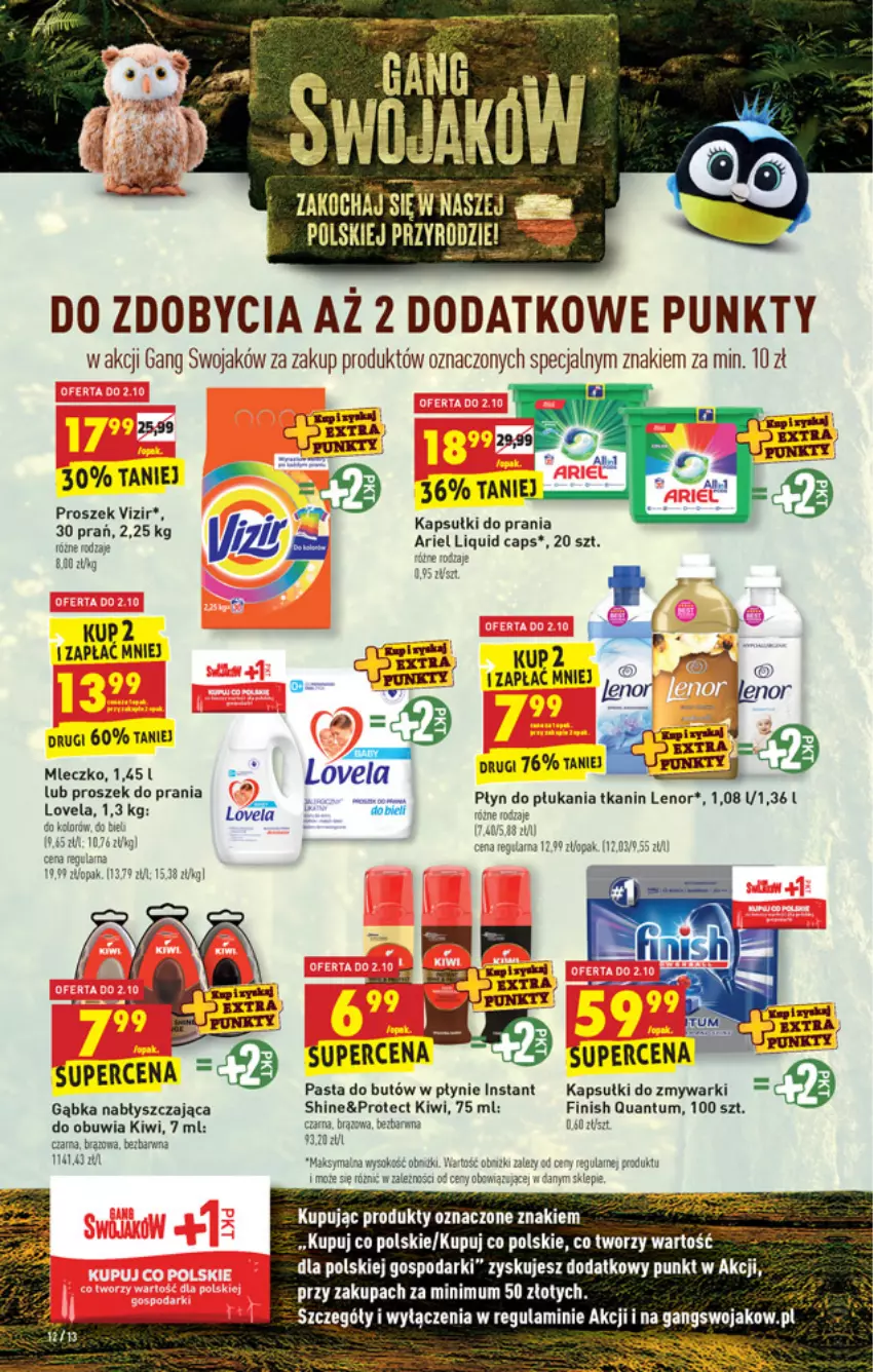 Gazetka promocyjna Biedronka - W tym tygodniu - ważna 30.09 do 06.10.2021 - strona 12 - produkty: Ariel, Fa, Finish, Gala, Kiwi, Koc, Mleczko, Proszek do prania, Vizir, Zmywarki