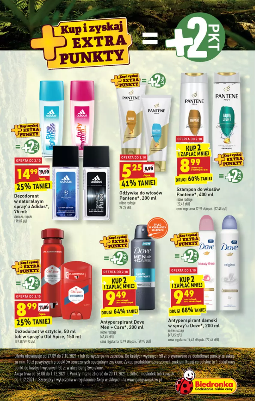 Gazetka promocyjna Biedronka - W tym tygodniu - ważna 30.09 do 06.10.2021 - strona 13 - produkty: Adidas, Antyperspirant, Dezodorant, Dove, Gala, Old Spice, Pantene, Szampon